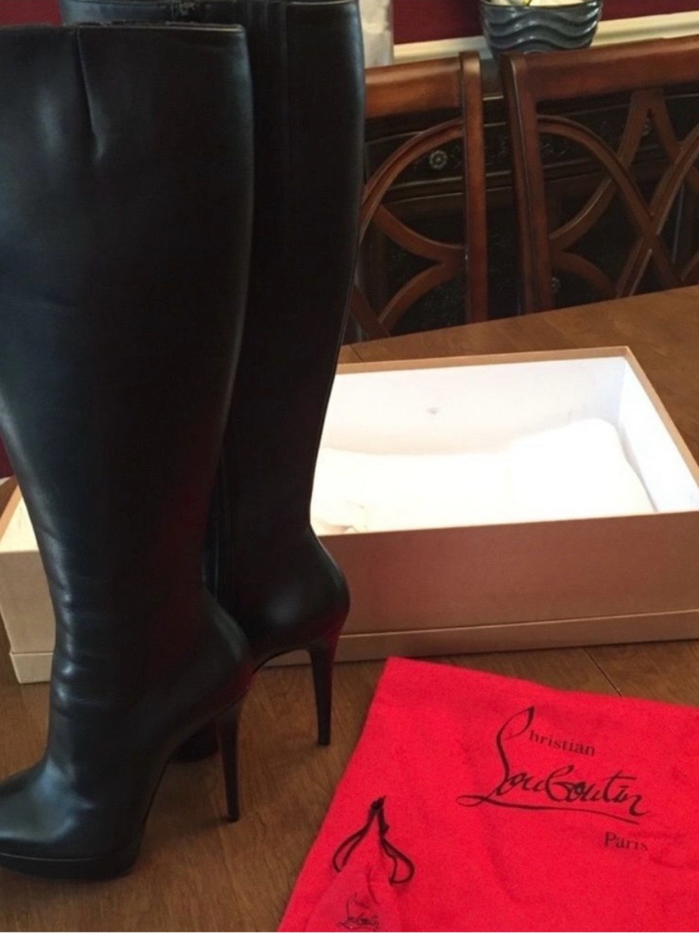 Christian Louboutin Black Bianca Botta Platform Boot 38.5 - Picture 4 of 9